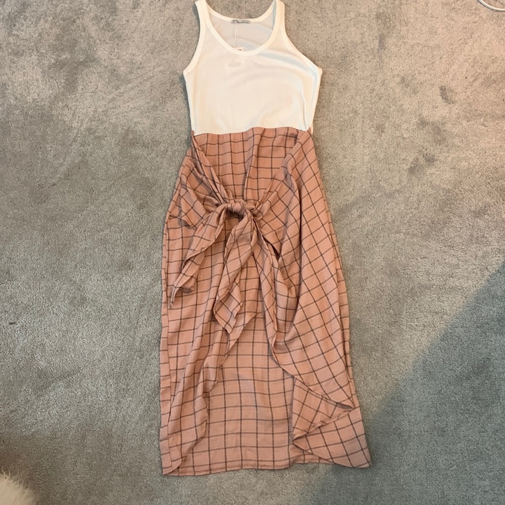 TAGS ON: Zara Size Small Tank Dress with bow wrap skirt